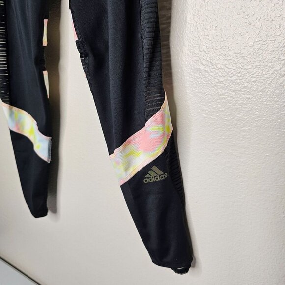 Adidas XS Leggings Black How We Do Tights Athletic Reflective Active Gym Yoga - Picture 3 of 9